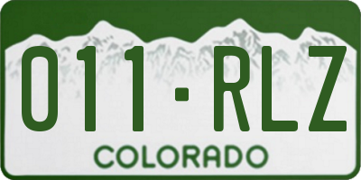 CO license plate 011RLZ