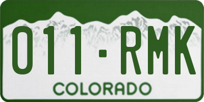 CO license plate 011RMK