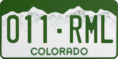 CO license plate 011RML