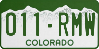 CO license plate 011RMW