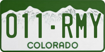 CO license plate 011RMY