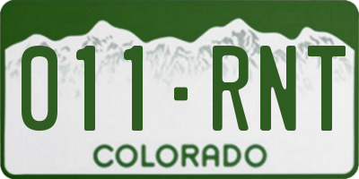 CO license plate 011RNT