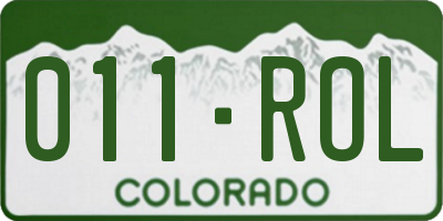 CO license plate 011ROL