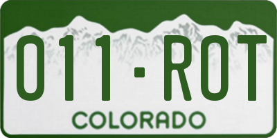CO license plate 011ROT