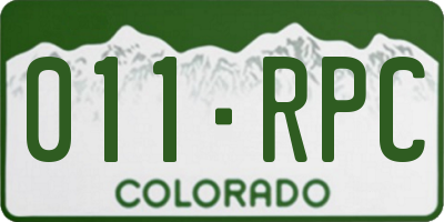CO license plate 011RPC