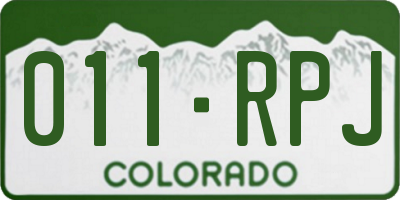 CO license plate 011RPJ