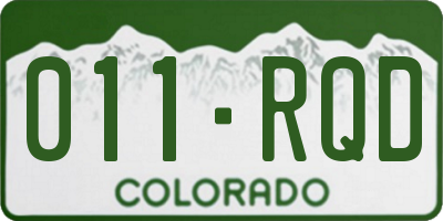 CO license plate 011RQD