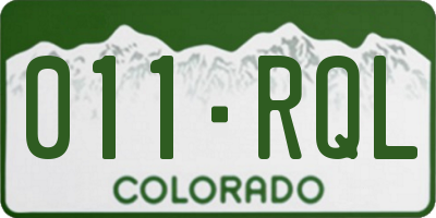 CO license plate 011RQL