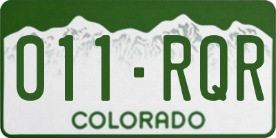 CO license plate 011RQR