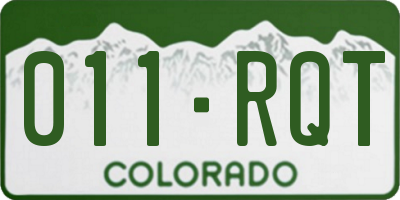 CO license plate 011RQT