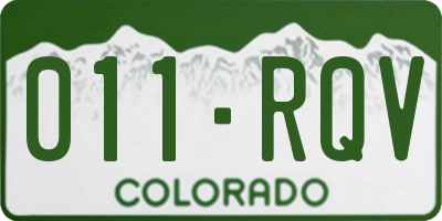 CO license plate 011RQV