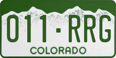 CO license plate 011RRG