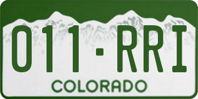 CO license plate 011RRI