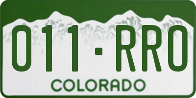 CO license plate 011RRO