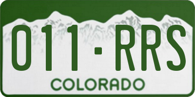 CO license plate 011RRS