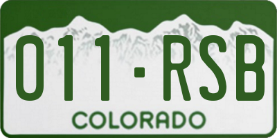 CO license plate 011RSB