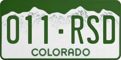 CO license plate 011RSD
