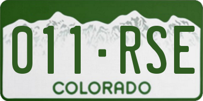 CO license plate 011RSE
