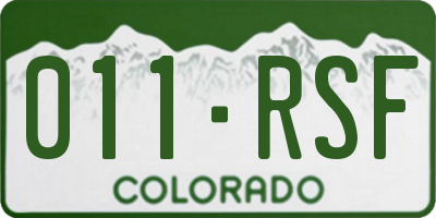 CO license plate 011RSF