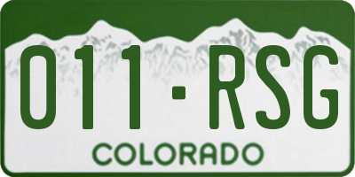 CO license plate 011RSG