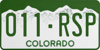 CO license plate 011RSP