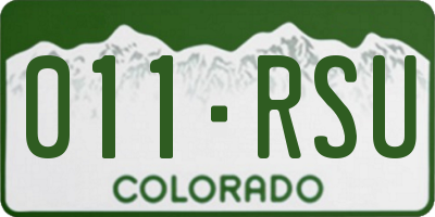 CO license plate 011RSU
