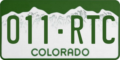 CO license plate 011RTC