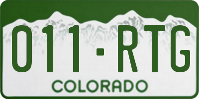 CO license plate 011RTG