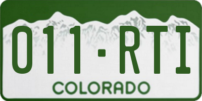 CO license plate 011RTI