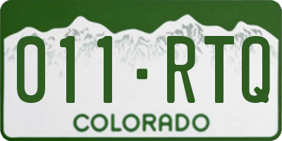 CO license plate 011RTQ