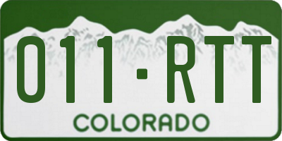 CO license plate 011RTT