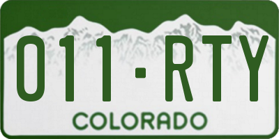 CO license plate 011RTY