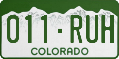 CO license plate 011RUH