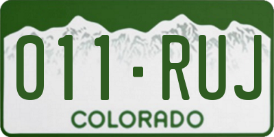 CO license plate 011RUJ
