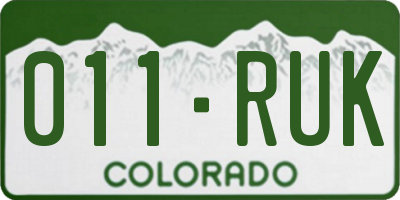 CO license plate 011RUK