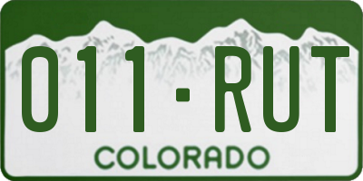 CO license plate 011RUT