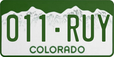 CO license plate 011RUY