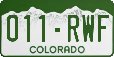 CO license plate 011RWF