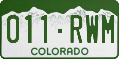 CO license plate 011RWM