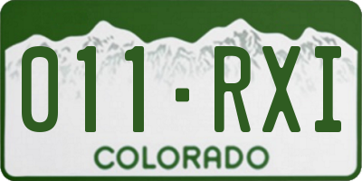CO license plate 011RXI