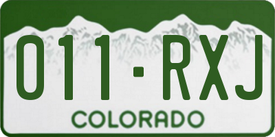 CO license plate 011RXJ