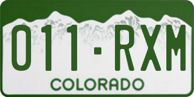 CO license plate 011RXM