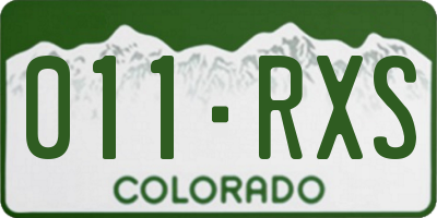 CO license plate 011RXS