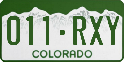 CO license plate 011RXY