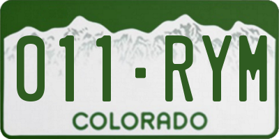 CO license plate 011RYM