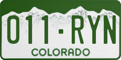 CO license plate 011RYN