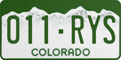 CO license plate 011RYS