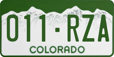 CO license plate 011RZA