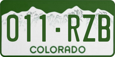 CO license plate 011RZB