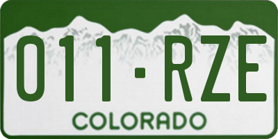 CO license plate 011RZE
